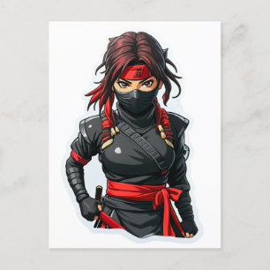 Ninja Girl Postcard
