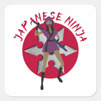 Ninja Girl Square Sticker