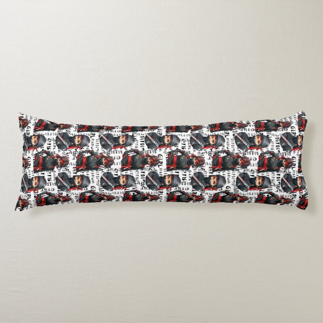 Ninja Girls Anime With Text Pattern Design Body Pillow (Front)