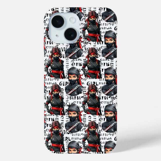 Ninja Girls Anime With Text Pattern Design Case-Mate iPhone Case (Back)