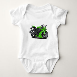 Ninja Green Bike Baby Bodysuit
