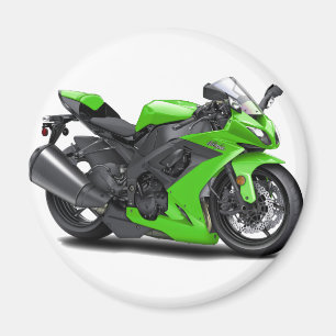 Ninja Green Bike Magnet