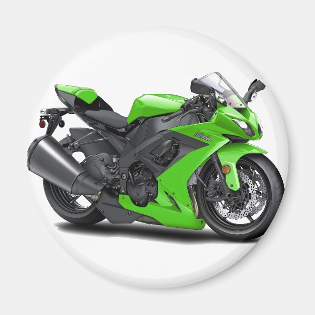 Ninja Green Bike Magnet (Front)