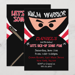 Ninja Guerrier Invitation Anniversaire
