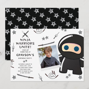 Ninja Guerriers Invitation de fête d'anniversaire