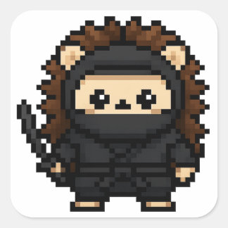 ninja hedgehog sticker sheet