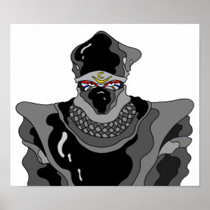 Ninja in black attire. poster