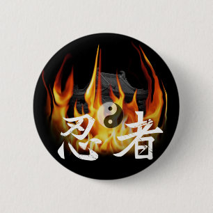 Ninja in Fire 2 Inch Round Button