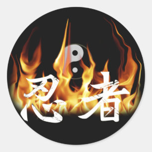 Ninja in Fire Classic Round Sticker
