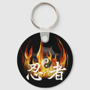 Ninja in Fire Keychain