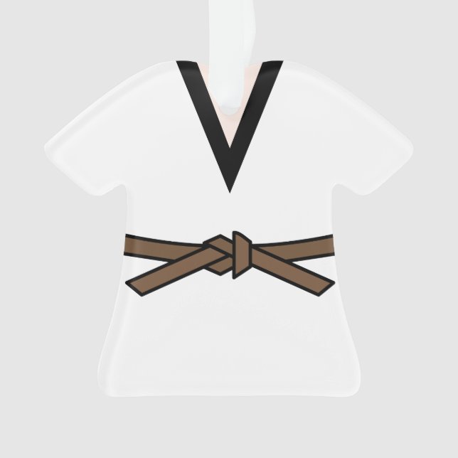 Ninja In Training Brown Belt Personalized Ornament (Front)