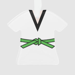 Ninja In Training Green Belt Personalized Ornament