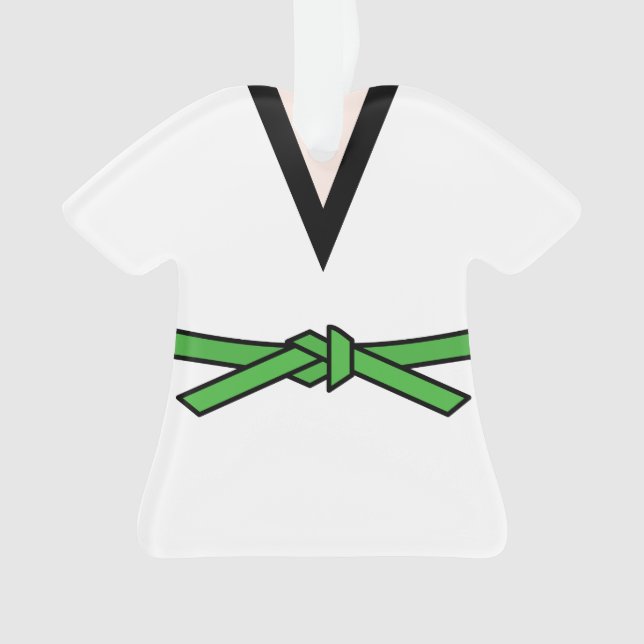 Ninja In Training Green Belt Personalized Ornament (Front)