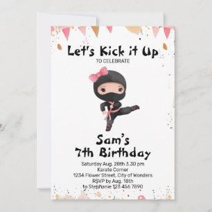 Ninja Invitation anniversaire - Ninja Girl Party