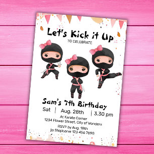 Ninja Invitation anniversaire - Ninja Girl Party