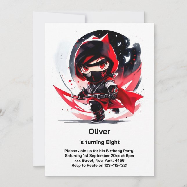 Ninja Invitation d'anniversaire (Devant)