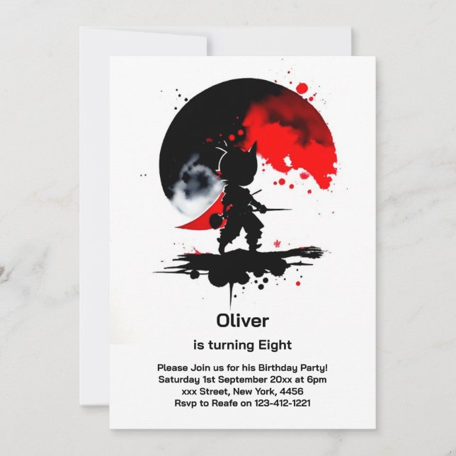 Ninja Invitation d'anniversaire (Devant)