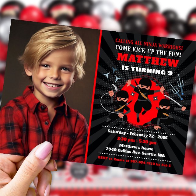 Ninja invitation, Ninja invitation anniversaire (Créateur téléchargé)