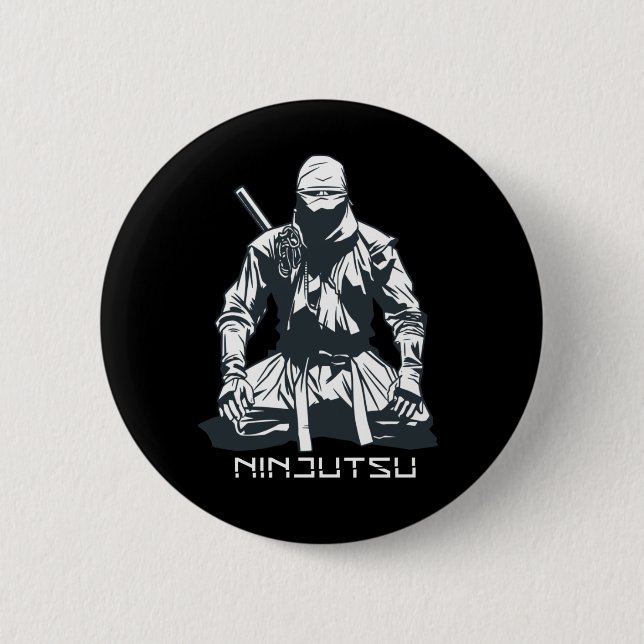 Ninja Japanese Ninjutsu Assassin Design 2 Inch Round Button (Front)