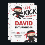 Ninja Karate Boy Birthday Martial Arts Invitation<br><div class="desc">Ninja Karate Boy Birthday Martial Arts</div>