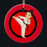 Ninja/Karate Girl Ceramic Ornament<br><div class="desc">For every karate loving girl!</div>