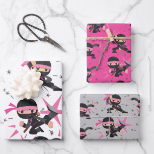Ninja Karate Girl Warrior Birthday Party Wrapping Paper Sheet