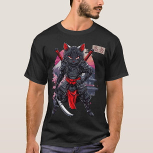 Ninja Kitten Japanese Samurai Cat Kawaii Ninja T-Shirt