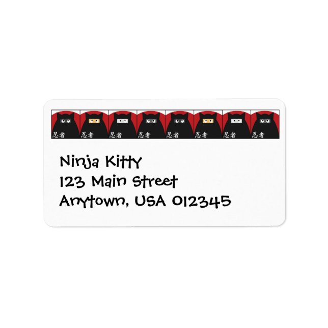 Ninja Kitty Étiquette de adresse (Devant)