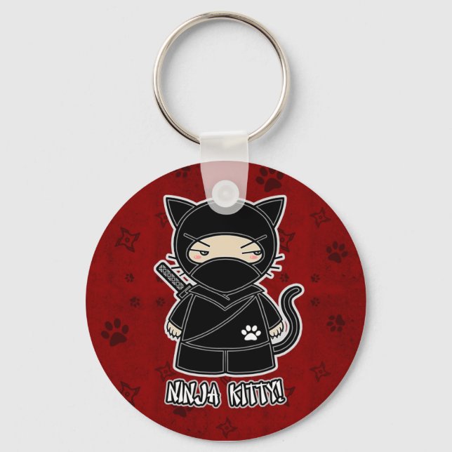 Ninja Kitty! In Red Keychain (Front)