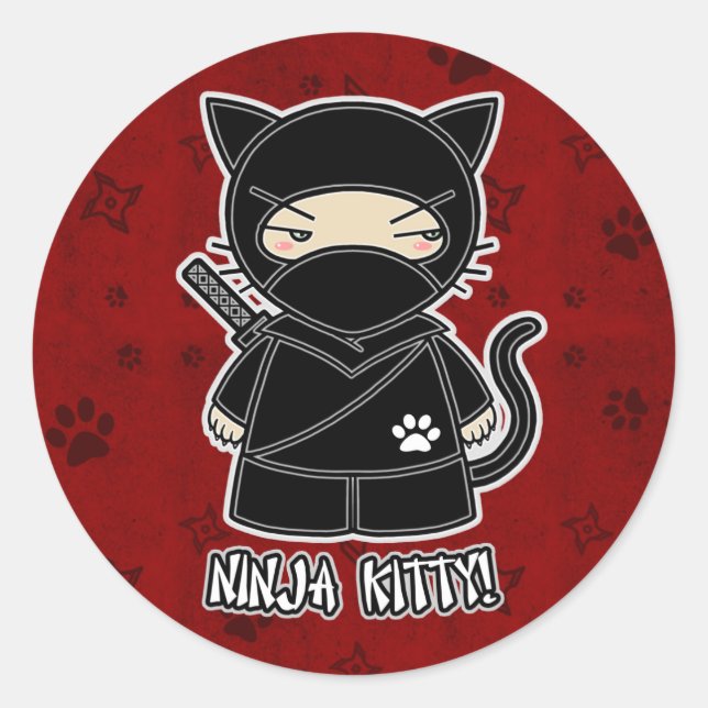 Ninja Kitty! In Red Sticker (Front)