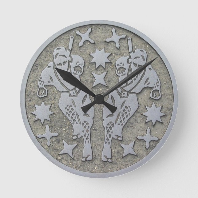 Ninja Manhole Round Clock (Front)