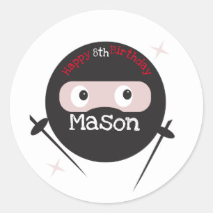 Ninja Martial Arts Karate Boys Birthday Classic Round Sticker