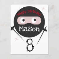 Ninja Martial Arts Karate Boys Birthday  Postcard