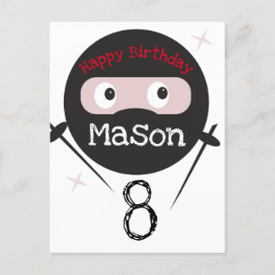Ninja Martial Arts Karate Boys Carte postale Anniv