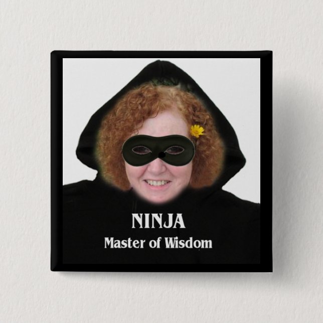Ninja: Master of Wisdom 2 Inch Square Button (Front)