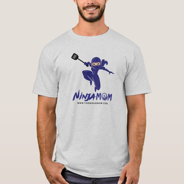 Ninja Mom® Crew Neck T-Shirt – Grey (Front)