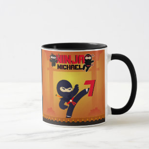 NINJA Movie Star Warrior Kicking it Karate Kids Mug