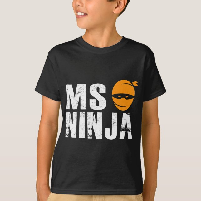 Ninja - Multiple Sclerosis Support Awareness Fight T-Shirt (Front)
