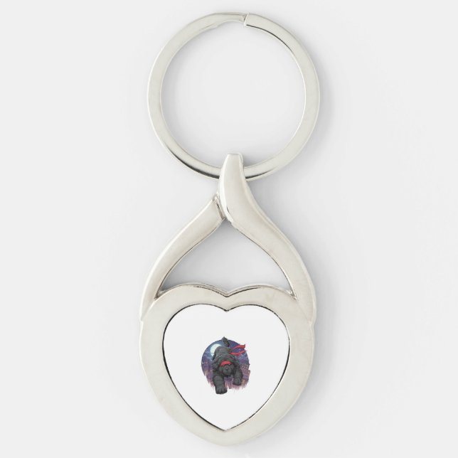Ninja Newfie � Stealthy Big Dog Keychain (Front)