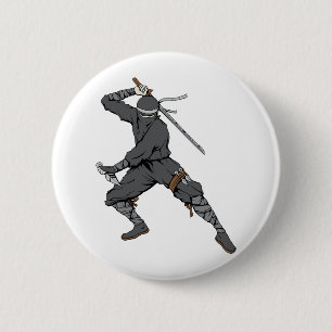 Ninja ~ Ninjas 2 Martial Arts Warrior Fantasy Art Inch Round Button
