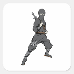 Ninja ~ Ninjas 5 Martial Arts Warrior Fantasy Art Square Sticker