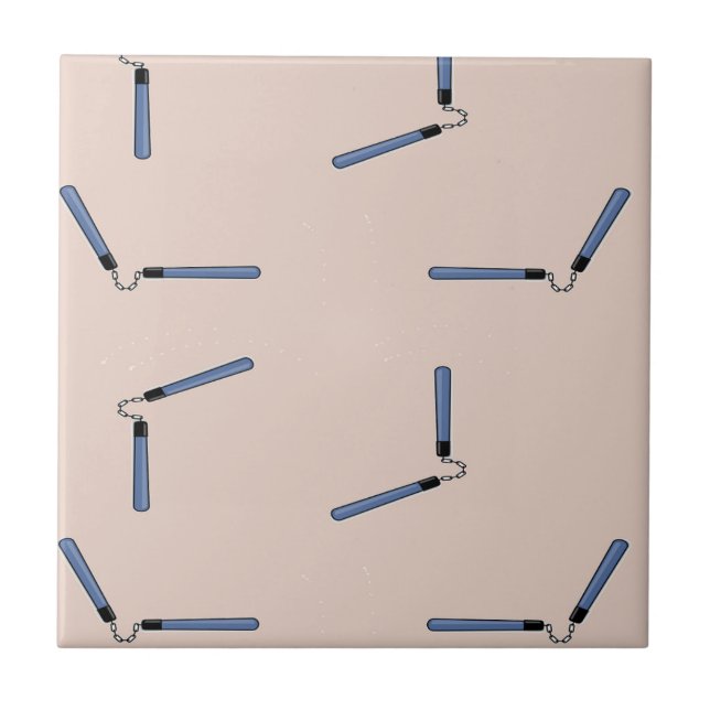 Ninja nunchaku on brown tile (Front)