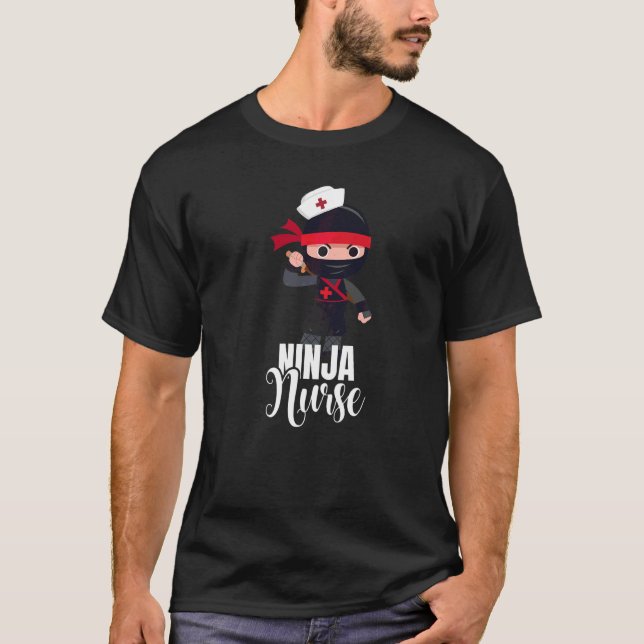 Ninja Nurse  Ninjas Karate  Warrior Graphic T-Shirt (Front)
