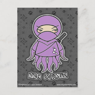 Ninja Octopus ! Carte postale