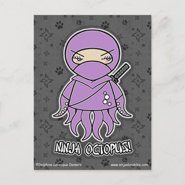 Ninja Octopus ! Carte postale (Devant)