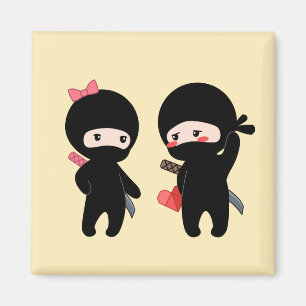 Ninja Pair, a Boy and a Girl Magnet