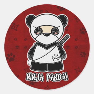 Ninja Panda ! En Sticker rouge