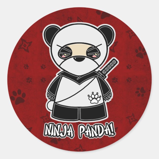 Ninja Panda! In Red Sticker (Front)