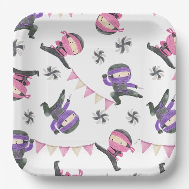 Ninja Party Paper Plates | Ninja Plates (Front)
