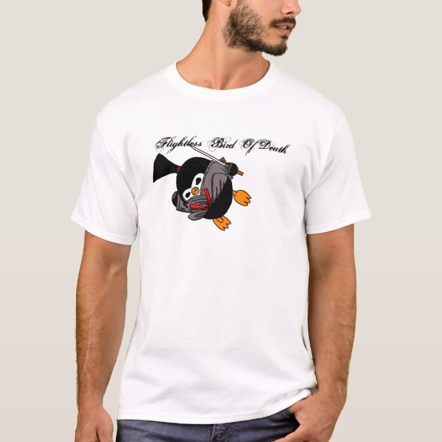 Ninja Penguin Dragon Kick T-Shirt (Front)